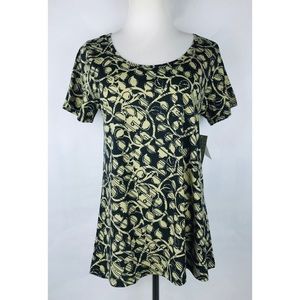 Lularoe Classic Tee Small Black tan Short Sleeve